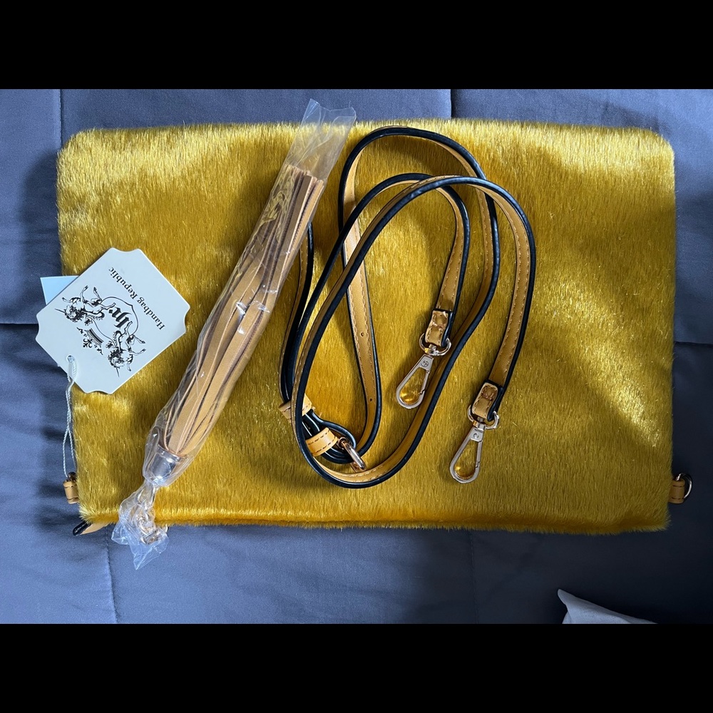 Faux pony hair purse